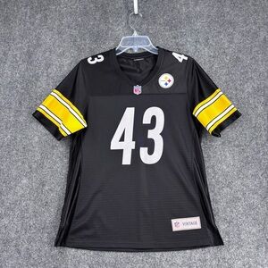 NFL Vintage Pittsburgh Steelers Polmalu #43 Black Jersey Women’s Medium